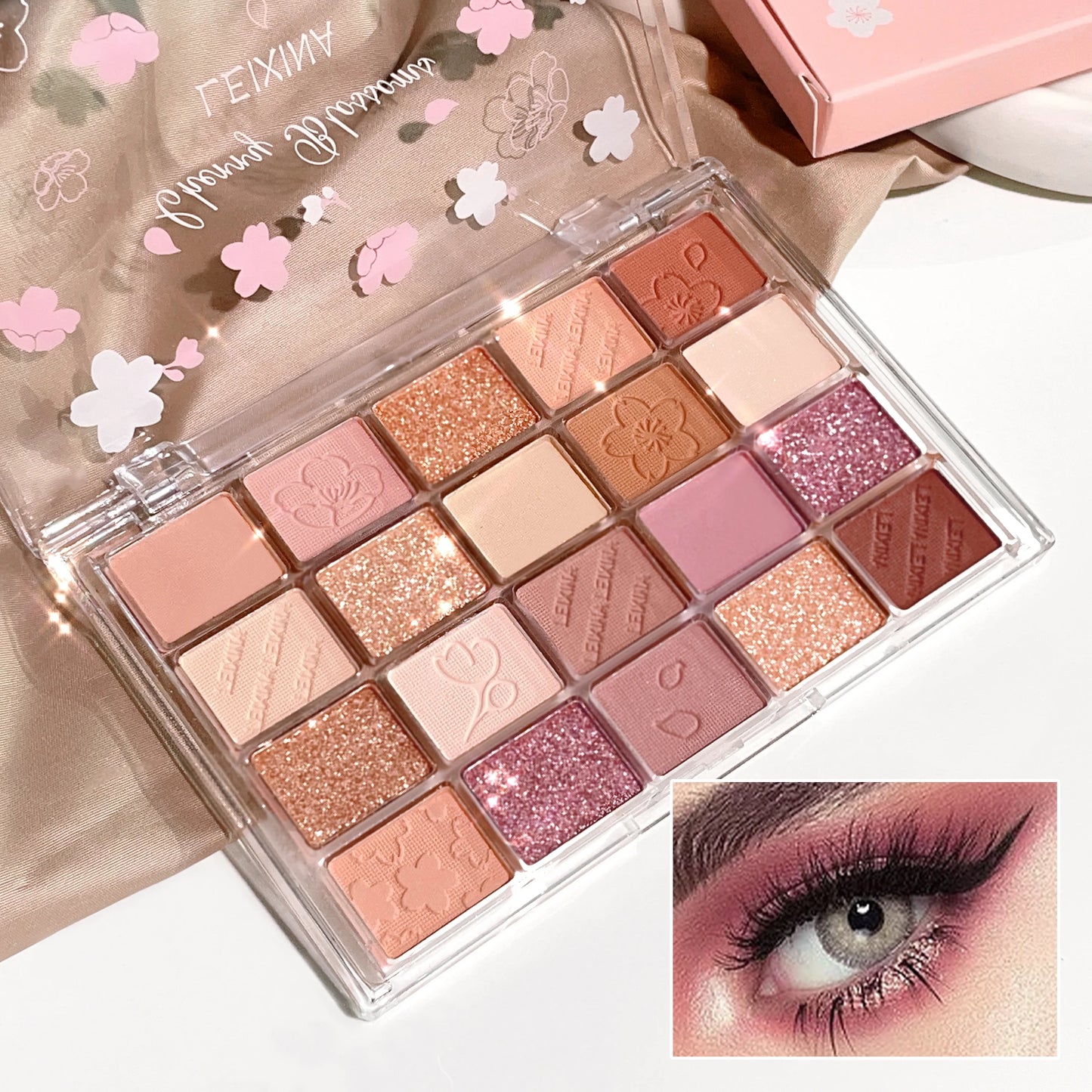 20-Color Eyeshadow Palette with Glitter