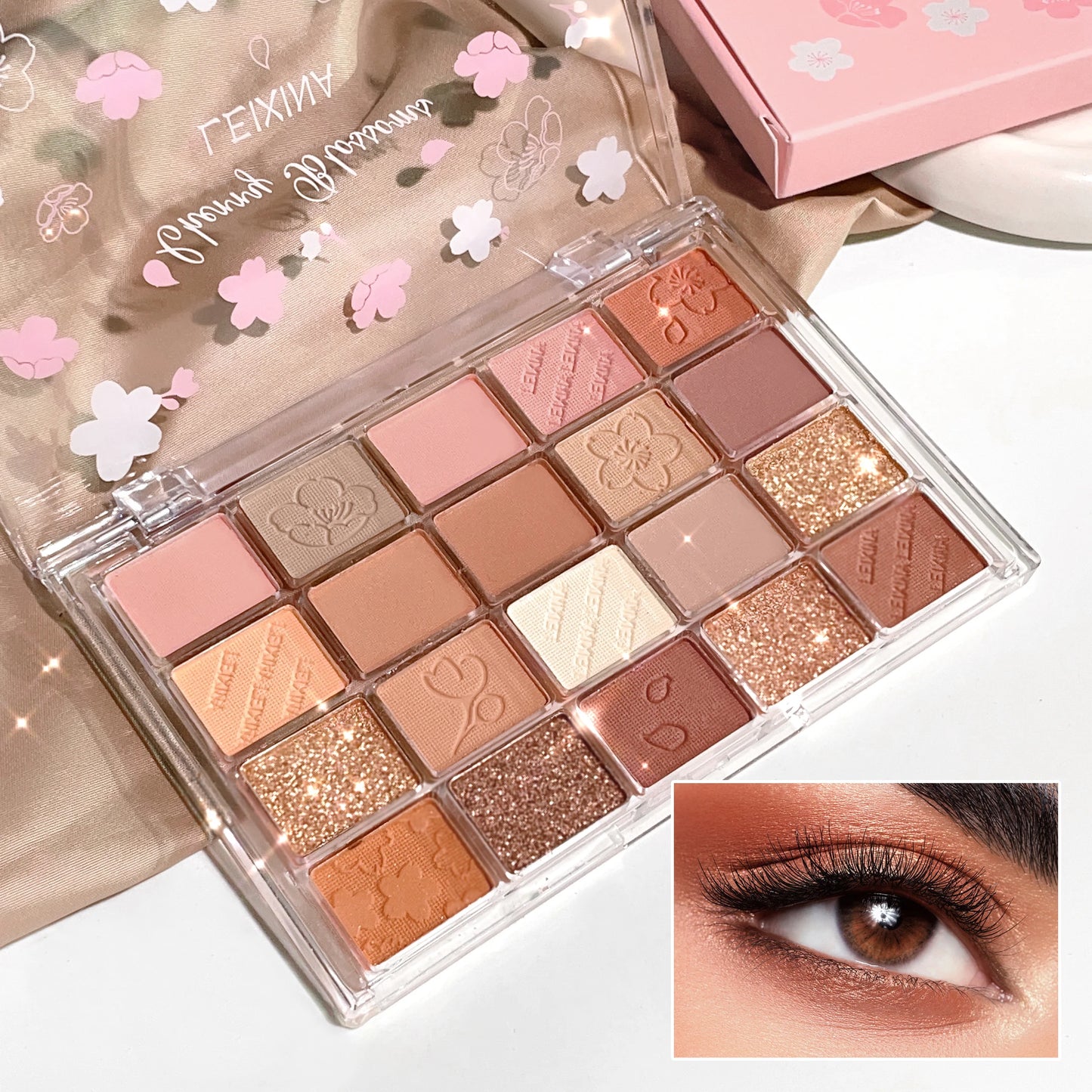 20-Color Eyeshadow Palette with Glitter